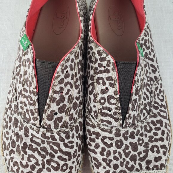 Sanuk Runaround Jute Cheetah Slip On Espadrille Flats Animal Print Womens Size 9 - Picture 4 of 11